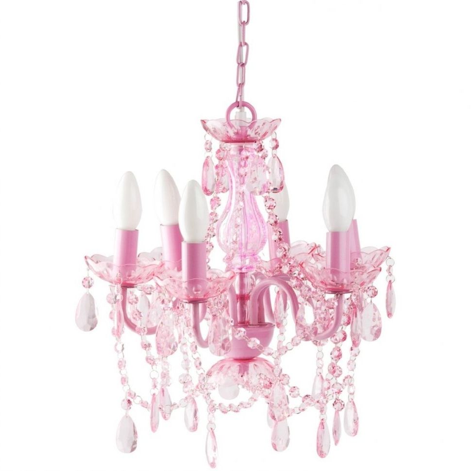 Widely Used Chandeliers Design : Magnificent Pleasing Pink Chandelier For Girls For Pink Plastic Chandeliers (View 18 of 20)