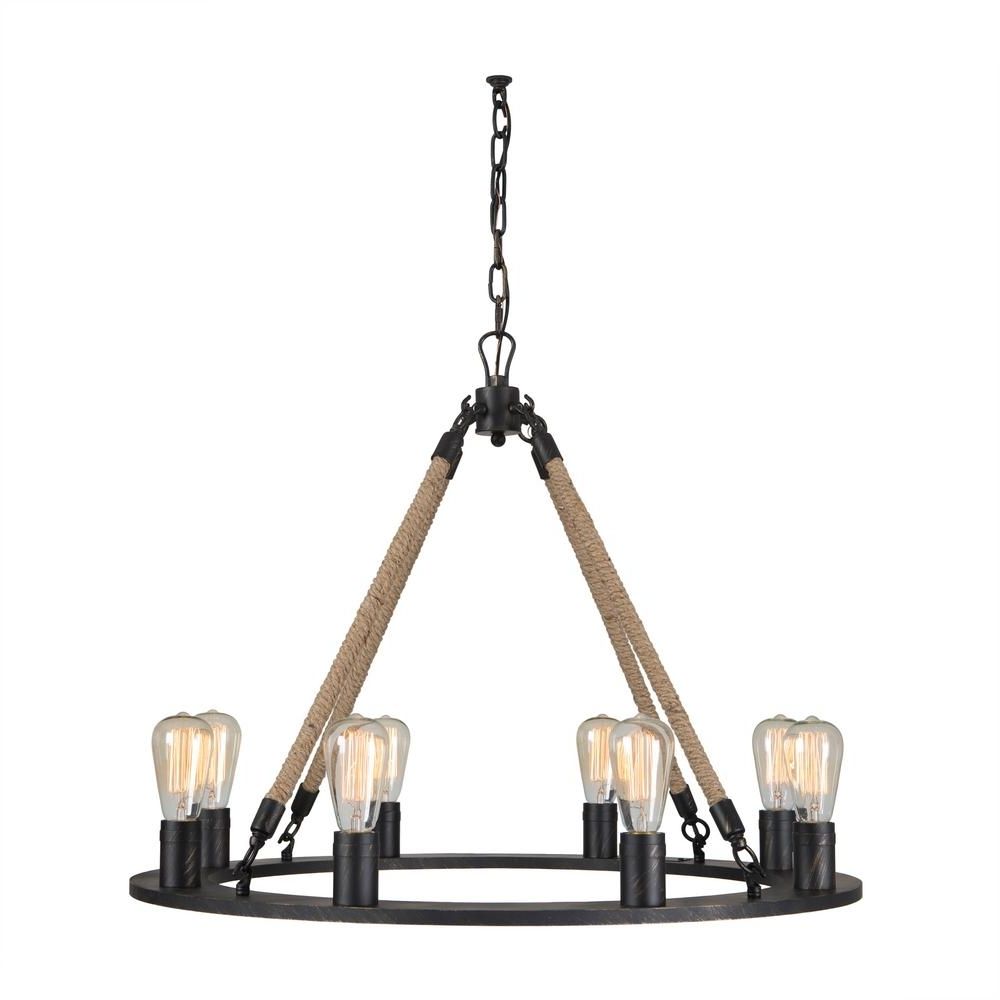 Yosemite Home Decor Saroyan Collection 8 Light Antique Black Within Preferred Antique Black Chandelier (View 17 of 20)
