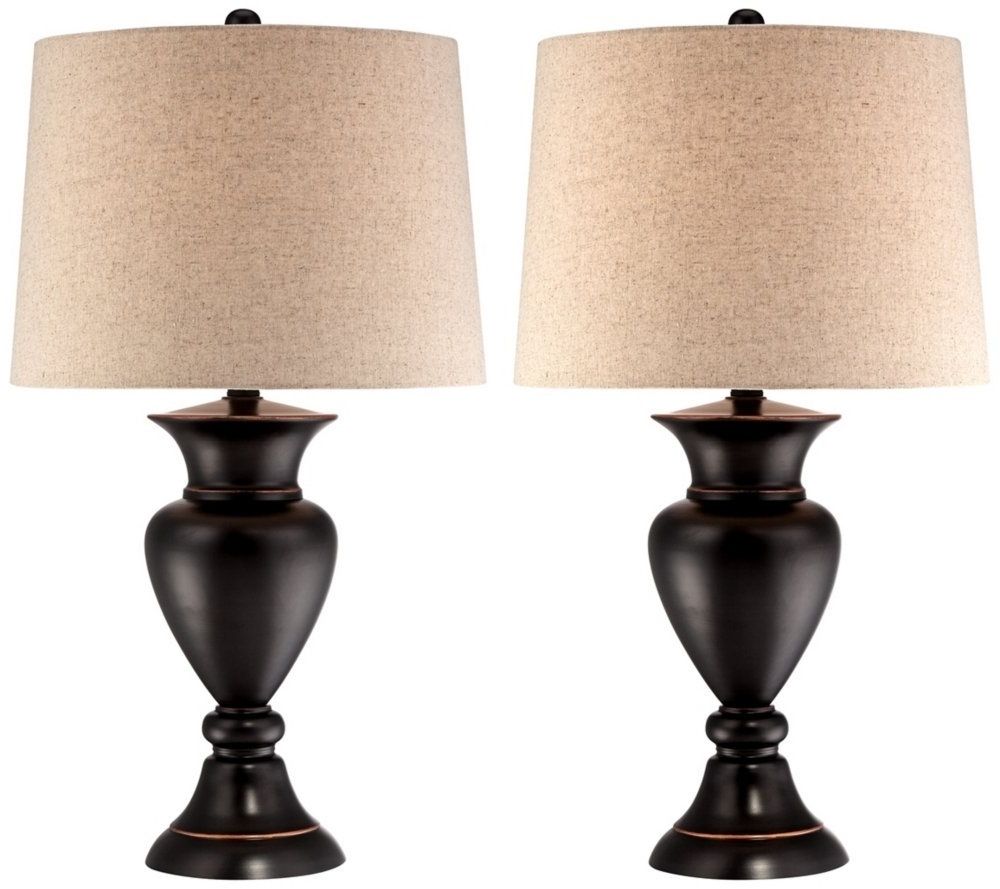2018 Bronze Table Lamps For Living Room Set Of 2 Metal Urn Bronze Pertaining To Bronze Living Room Table Lamps (View 1 of 20)