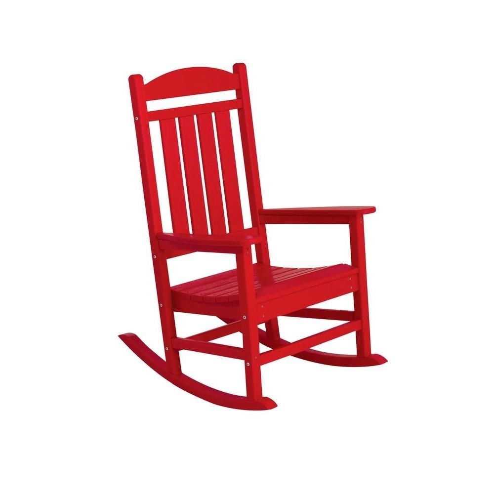 2019 Polywood Presidential Sunset Red Patio Rocker R100sr – The Home Depot In Red Patio Rocking Chairs (View 1 of 20)