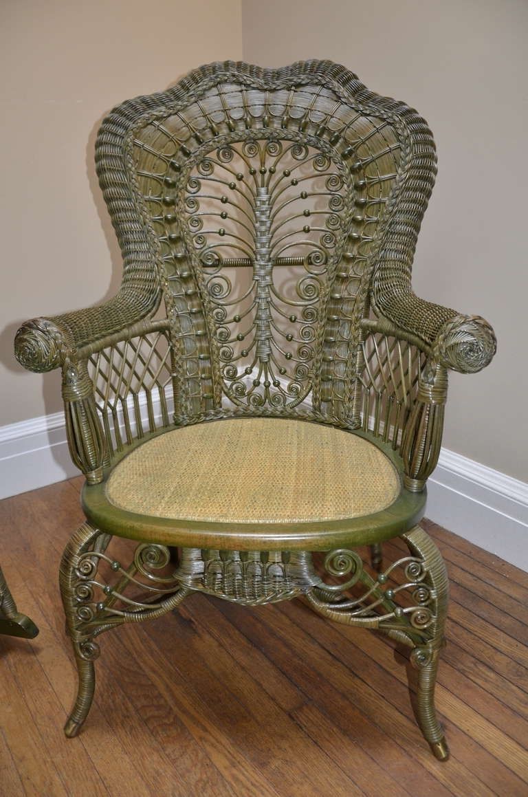 Antique Wicker Rocking Chairs Regarding Preferred Ornate Victorian Antique Wicker Chair And Rocker For Sale At 1stdibs (View 3 of 20)