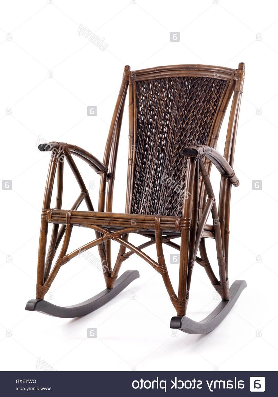 Antique Wicker Rocking Chairs With Regard To Recent Antique Wicker Rocking Chair Isolated On White Background Stock (View 18 of 20)