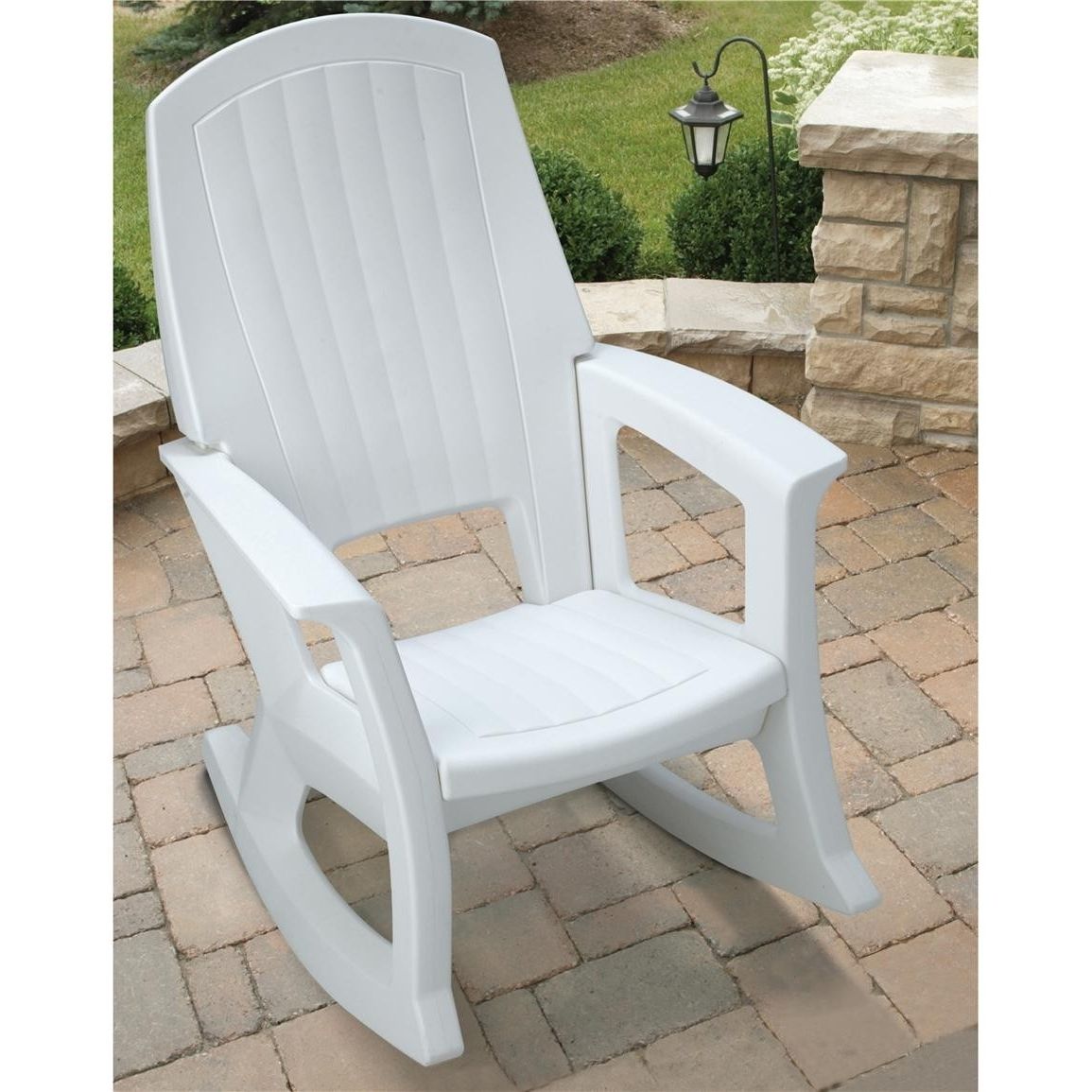 Best And Newest Semco Plastics White Resin Outdoor Patio Rocking Chair Semw Rural Within Outdoor Vinyl Rocking Chairs (Photo 1 of 20)