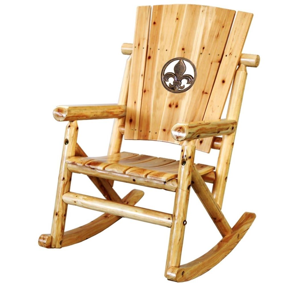 Best And Newest Wooden Patio Rocking Chairs With Regard To Leigh Country Tx 95102 Aspen Patio Rocking Chair With Fleur De Lis (View 12 of 20)