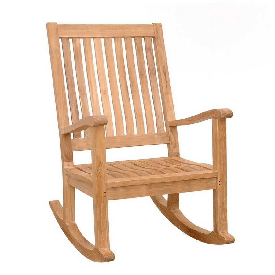 Current Shop Anderson Teak Del Amo Teak Rocking Chair With Slat Seat At Throughout Teak Patio Rocking Chairs (View 2 of 20)