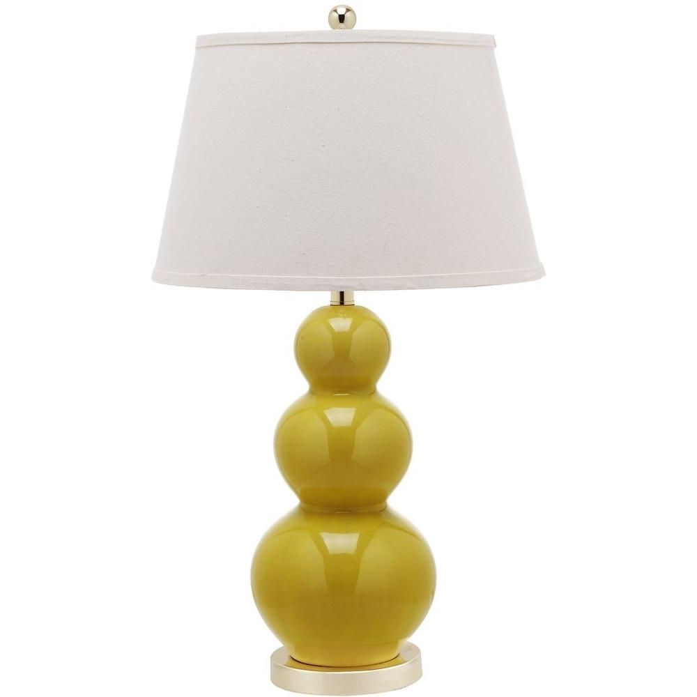 Most Recently Released Living Room Table Lamps At Home Depot Throughout Lamp : Gallery Of Yellow Lamp Pictures Inspirations White Table (View 11 of 20)