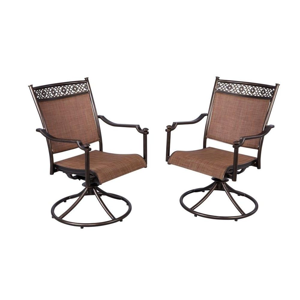 Patio Sling Rocking Chairs Throughout Most Current Hampton Bay Niles Park Sling Patio Swivel Rockers (2 Pack) S (View 1 of 20)