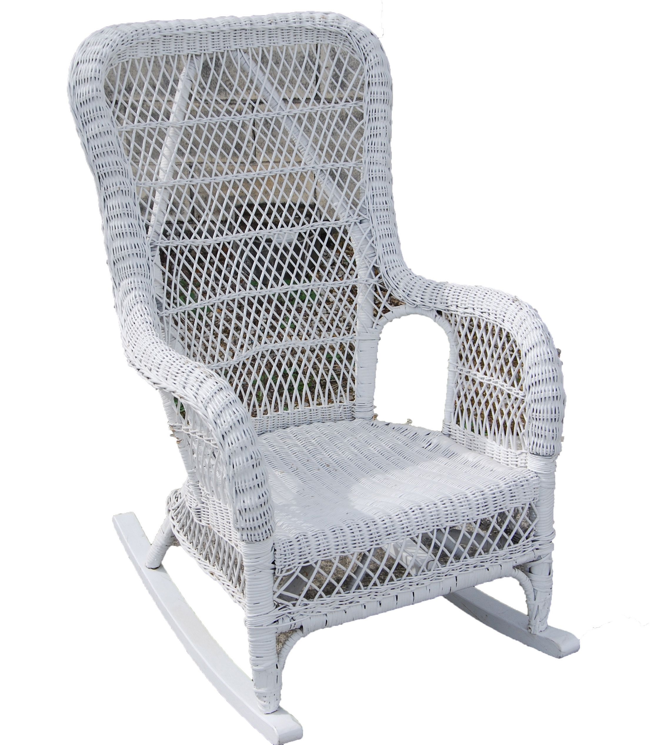 Popular Wicker Rocking Chair With Magazine Holder In Wicker Rocking Chairs For Porch Arm Chair Wicker & Loom Round Back (View 9 of 20)