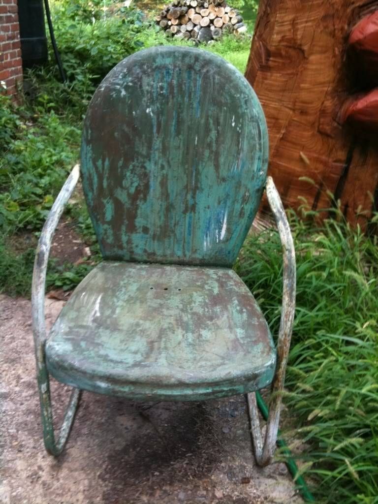 Preferred Vintage Outdoor Rocking Chairs With Uncle Atom: Finishing Up The Outdoor Steel Rocking Chair (View 20 of 20)