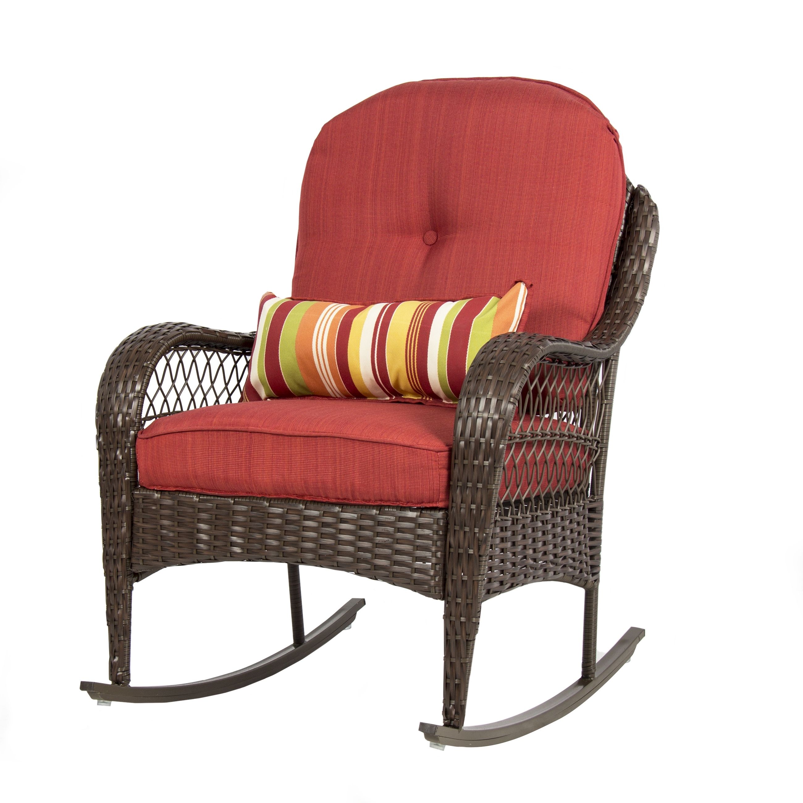 Rocking Chairs At Walmart Within Current Best Choice Products Wicker Rocking Chair Patio Porch Deck Furniture (View 1 of 20)