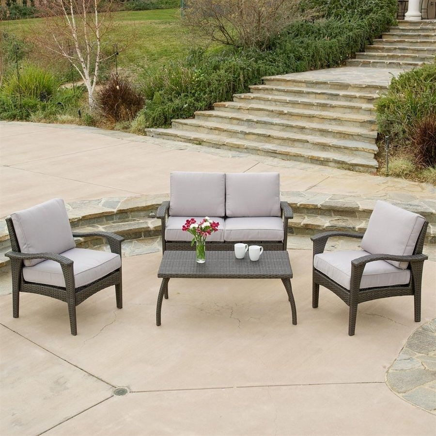 Shop Best Selling Home Decor Honolulu 4 Piece Wicker Frame Patio Within Newest 4 Piece Patio Conversation Sets (View 1 of 20)