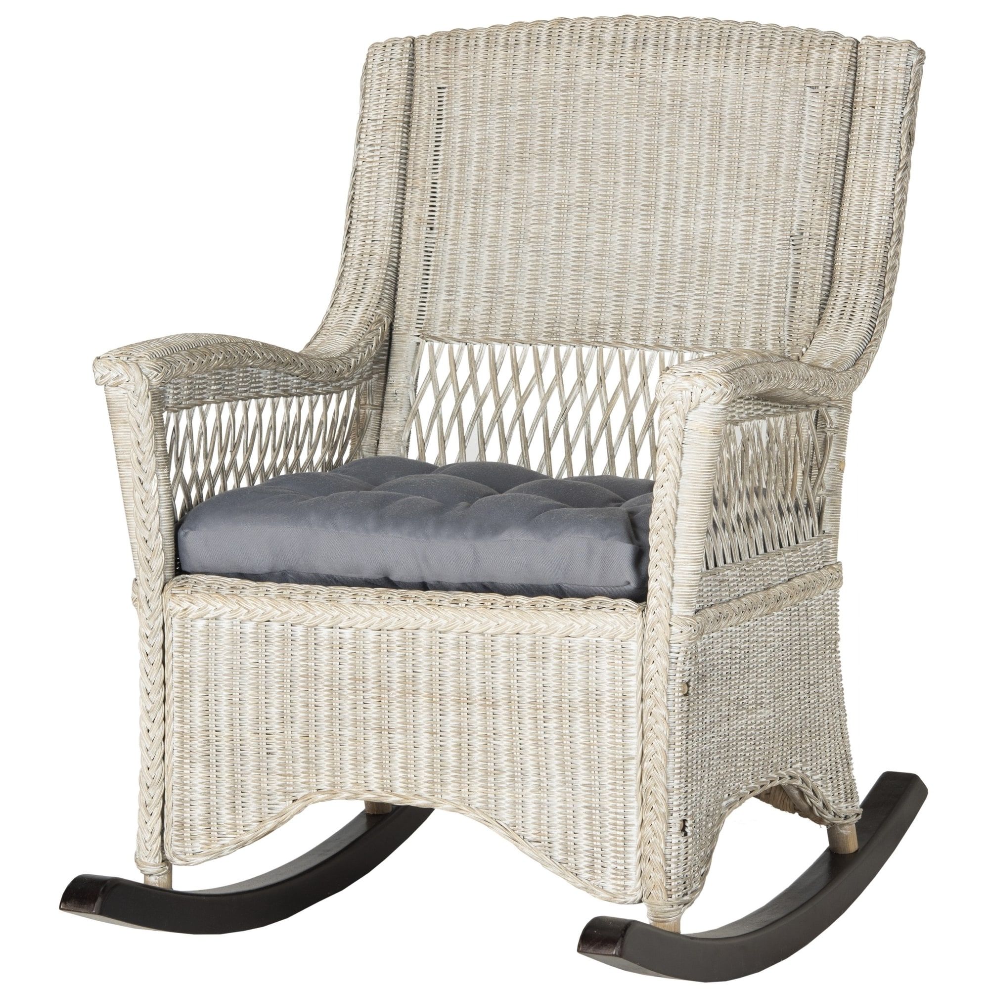 Shop Safavieh Aria Antique Grey Rocking Chair – On Sale – Free Regarding Famous Antique Wicker Rocking Chairs (View 16 of 20)