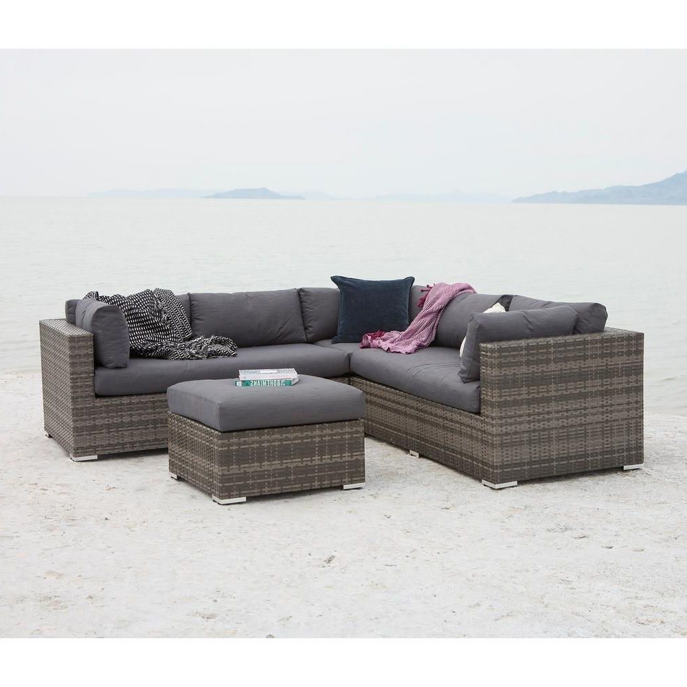 Walker Edison Furniture Company Gray 4 Piece Wicker Patio In Well Known Gray Patio Conversation Sets (Photo 1 of 20)