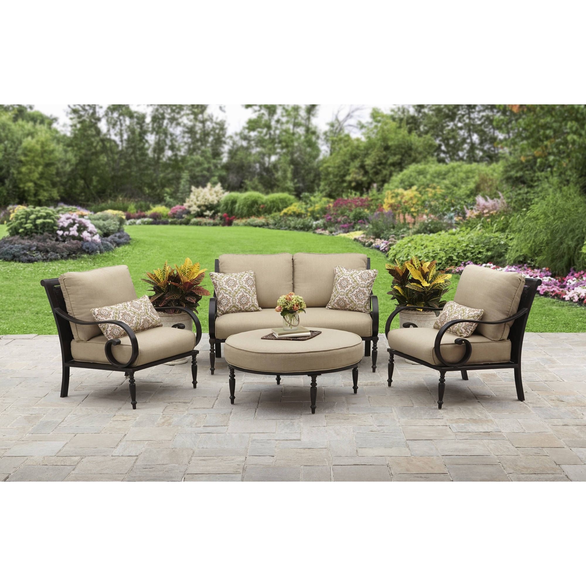 Walmart Patio Furniture Conversation Sets For Well Known Better Homes And Gardens Englewood Heights Ii Aluminum 4 Piece (View 1 of 20)