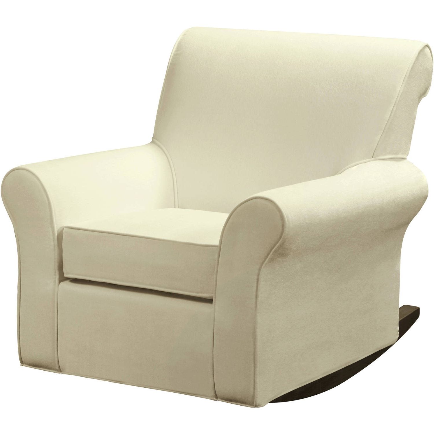 Walmart Rocking Chairs For Fashionable Baby Relax Microfiber Rocker And Slipcover, Beige – Walmart (View 4 of 20)