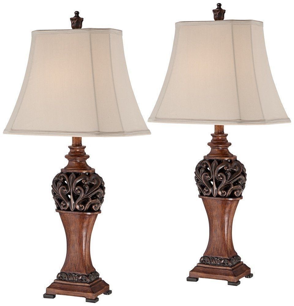Well Liked Traditional Table Lamps For Living Room Intended For 2 Bronze Set Traditional Table Lamps Lighting Led Decor, Bronze (View 17 of 20)