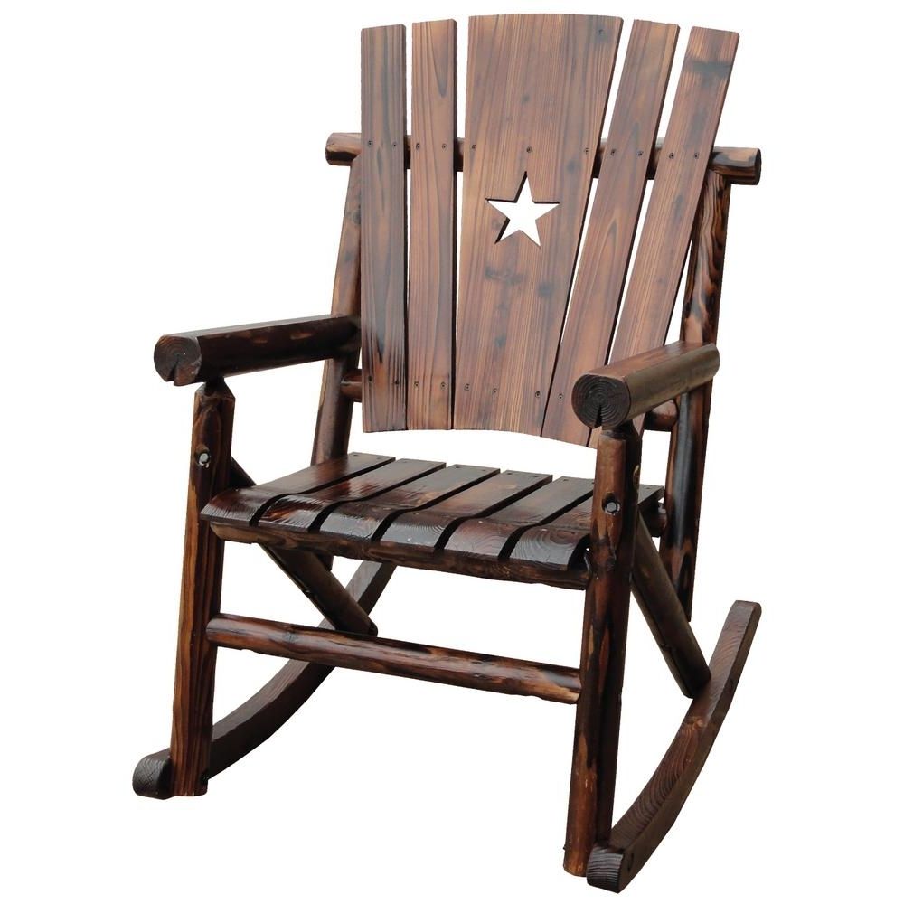 Wooden Patio Rocking Chairs For Fashionable Leigh Country Char Log Patio Rocking Chair With Star Tx 93605 – The (Photo 1 of 20)