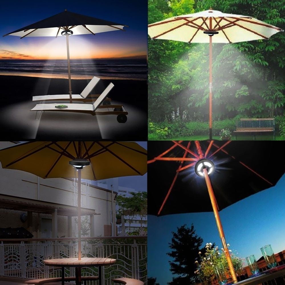 Patio Umbrella Lights Regarding 2018 36 Leds Rechargeable Patio Umbrella Light For Garden Camping Tent (View 18 of 20)