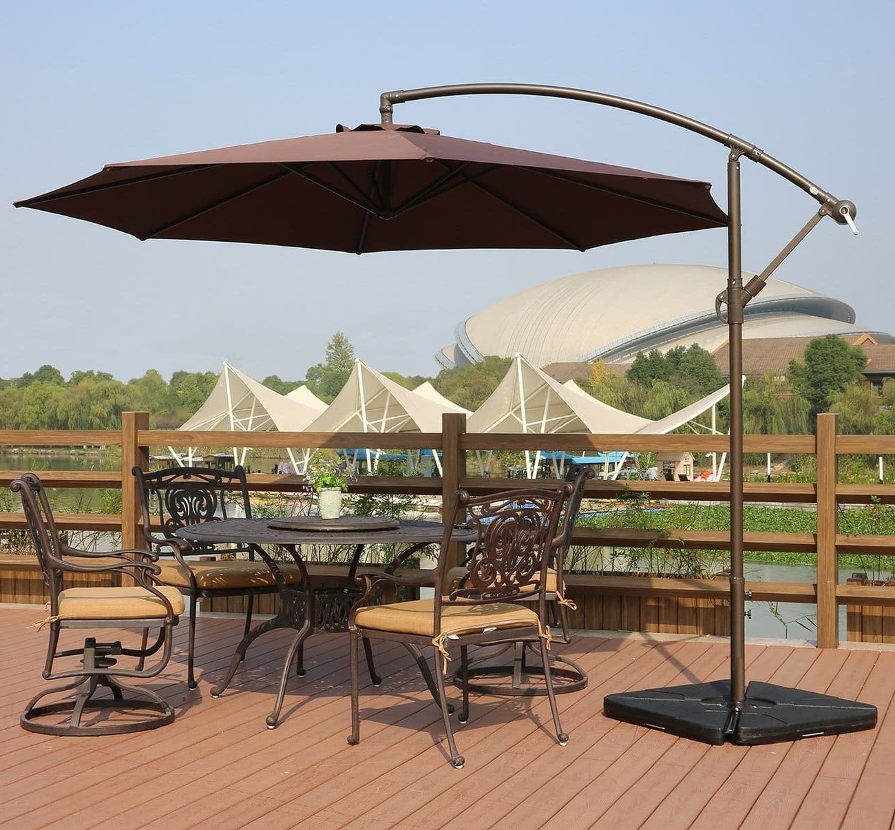Well Known Top 10 Best Offset Patio Umbrellas In 2018 – Toptenthebest Intended For Deluxe Patio Umbrellas (View 8 of 20)