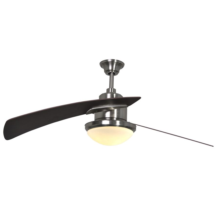 2019 48 Inch Outdoor Ceiling Fans With Light Intended For Shop Harbor Breeze Platinum Santa Ana 48 In Brushed Nickel Indoor (View 19 of 20)