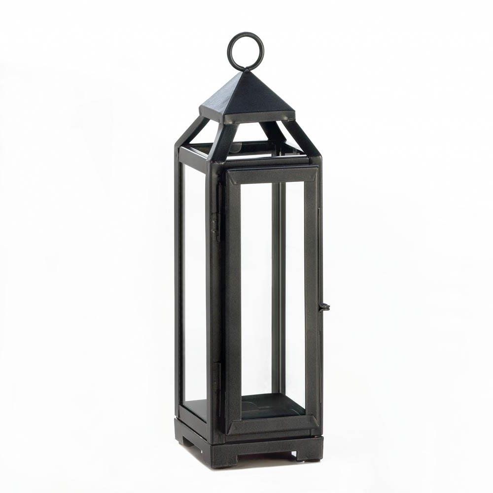 Candle Lantern Decor, Outdoor Rustic Iron Tall Slate Black Metal Regarding Popular Outdoor Lanterns With Candles (View 6 of 20)