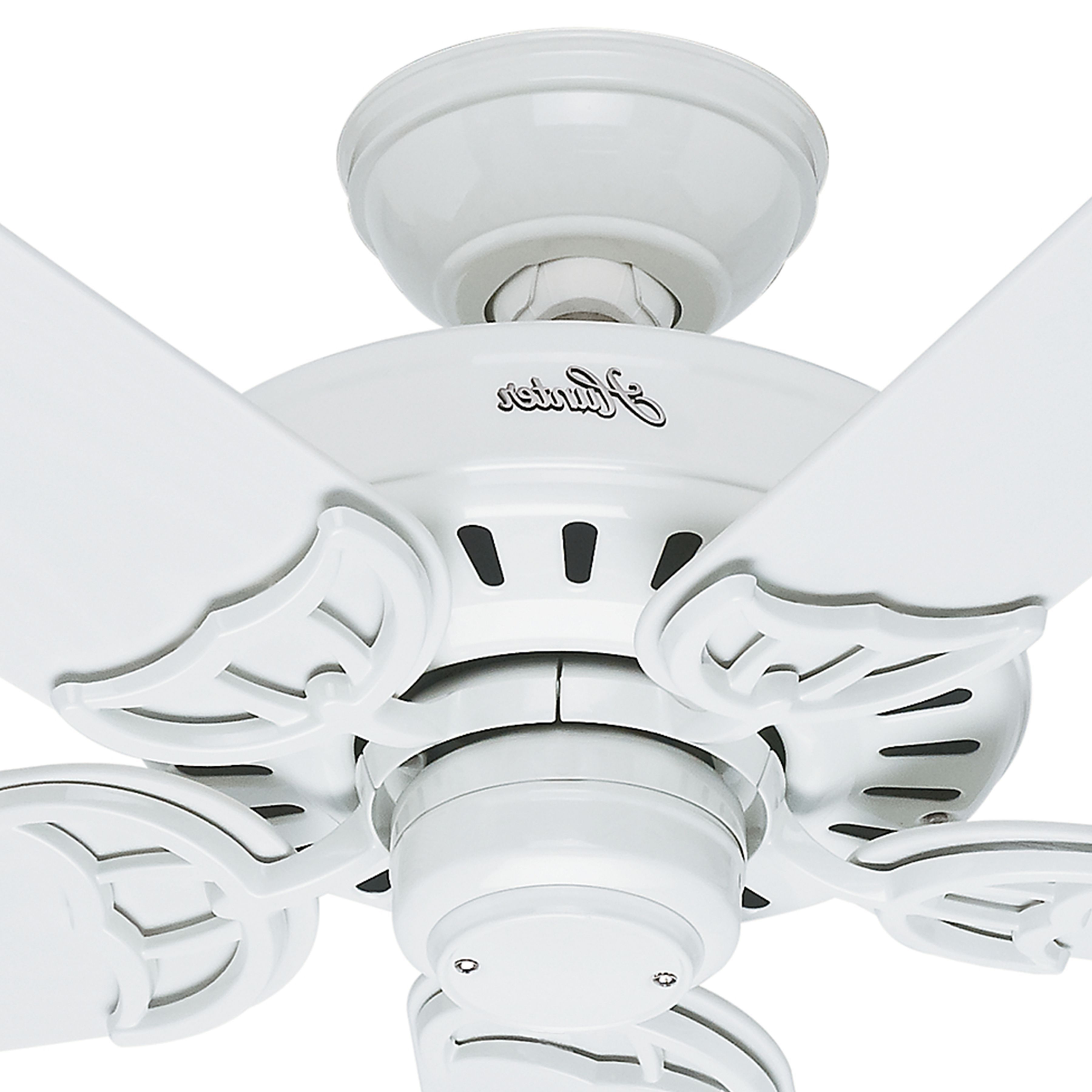 Energy Star Outdoor Ceiling Fans With Light Throughout 2018 Hunter #52 #inch Outdoor White Finish #ceiling #fan Energy Star (View 9 of 20)