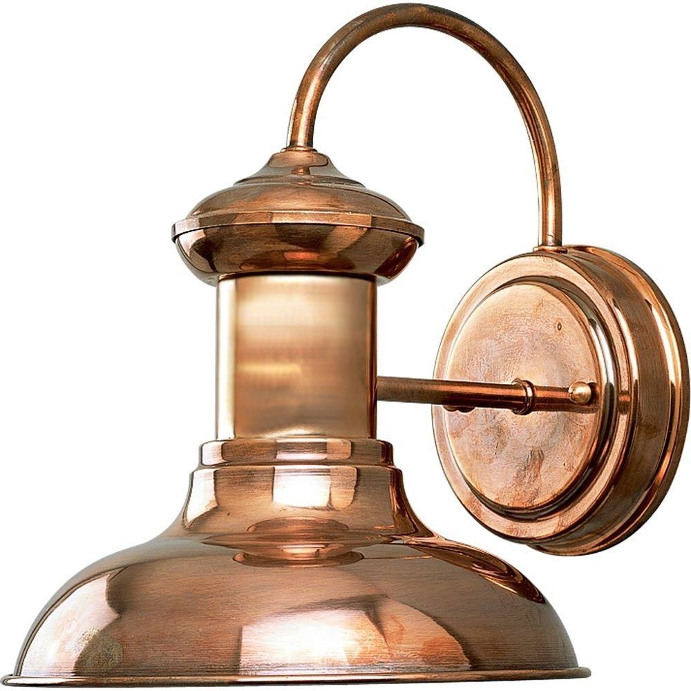 Favorite Progress Lighting Brookside Collection 1 Light Small Copper Outdoor In Copper Outdoor Lanterns (View 1 of 20)