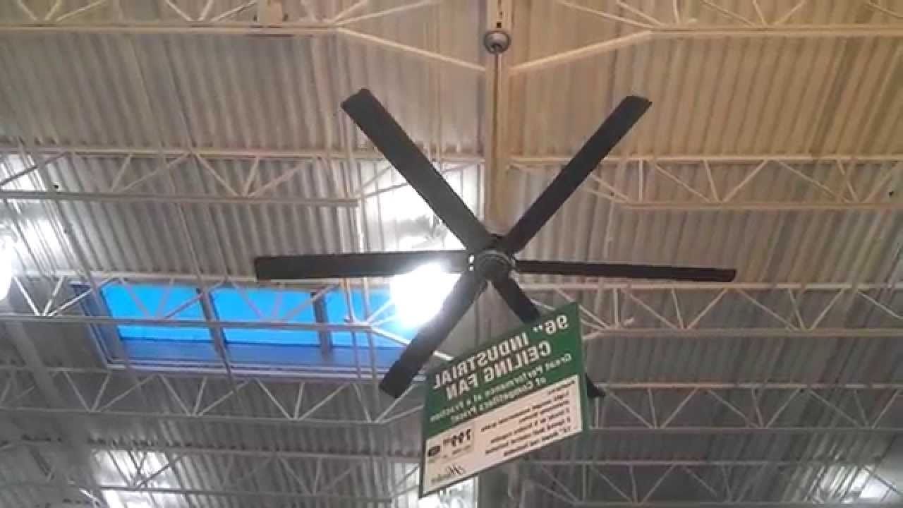 Hunter 96" Satin Metal Industrial Ceiling Fan At Menards – Off, Low With Regard To Well Known High Volume Outdoor Ceiling Fans (View 14 of 20)
