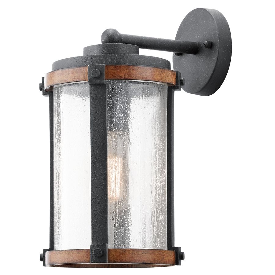 Latest Kichler Outdoor Lanterns Inside Shop Kichler Barrington 13 In H Distressed Black And Wood Medium (View 4 of 20)