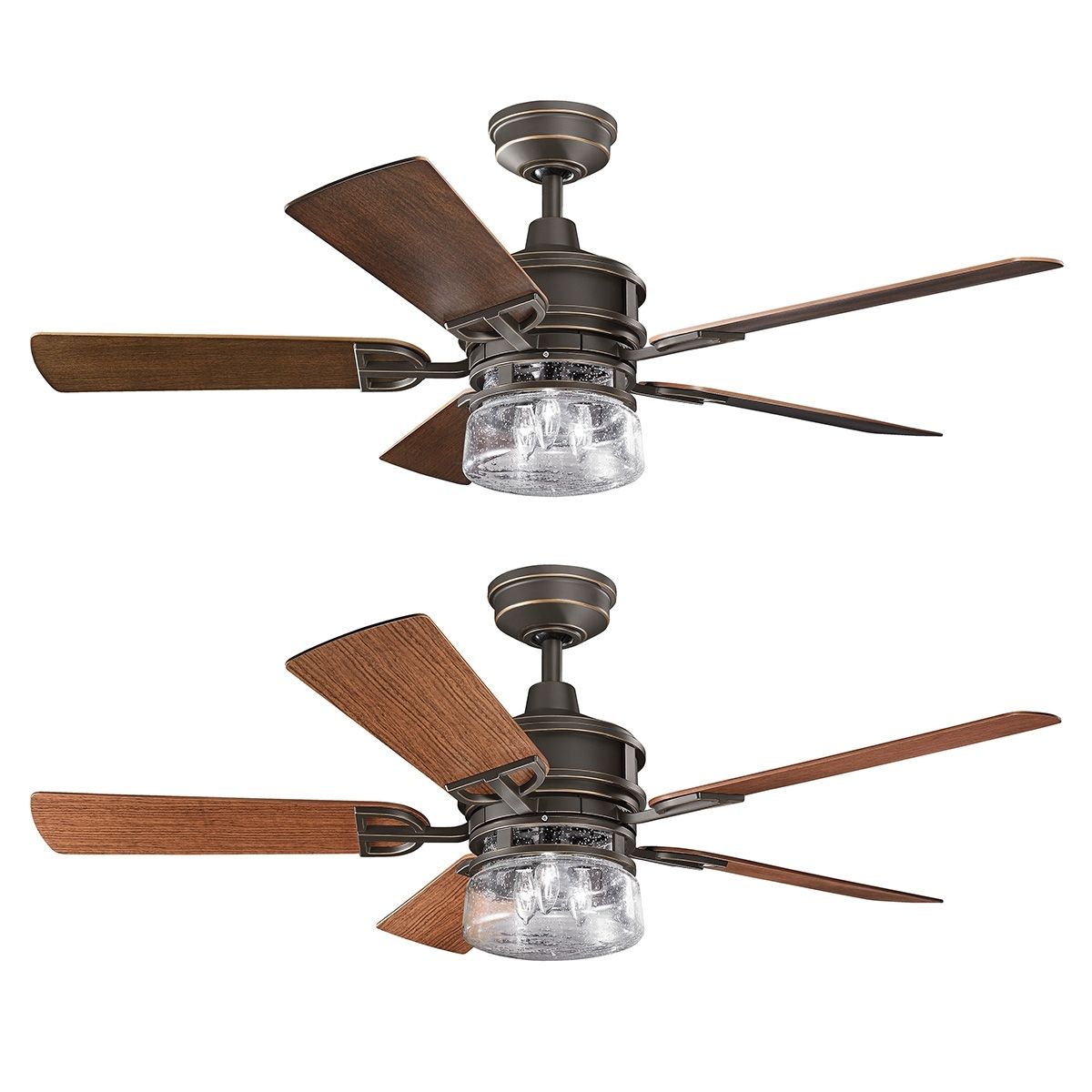 Latest Lyndon Outdoor Ceiling Fan With Lightkichler (View 1 of 20)