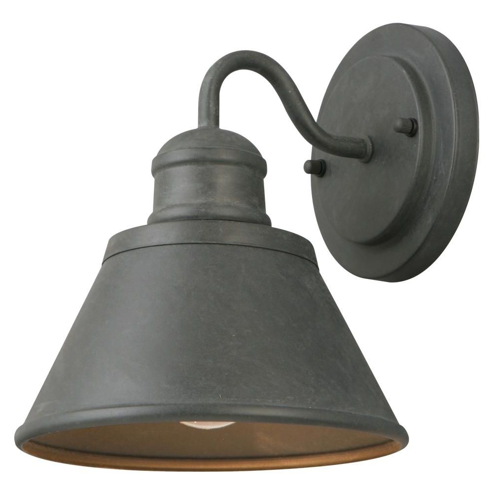 Most Current Hampton Bay 1 Light Zinc Outdoor Wall Lantern Hsp1691a – The Home Depot Regarding Zinc Outdoor Lanterns (Photo 1 of 20)