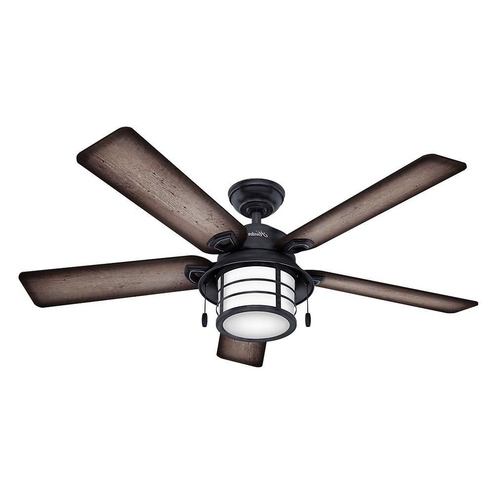 Most Recent Outdoor Ceiling Fans With Metal Blades Throughout Hunter Key Biscayne 54 In (View 8 of 20)