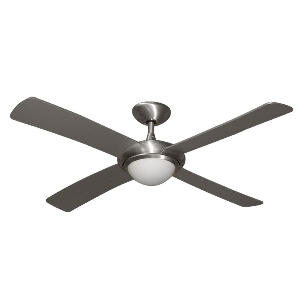 Newest Gulf Coast Luna Fan – 52" Modern Outdoor Ceiling Fan – Brushed Within Outdoor Ceiling Fans (View 14 of 20)