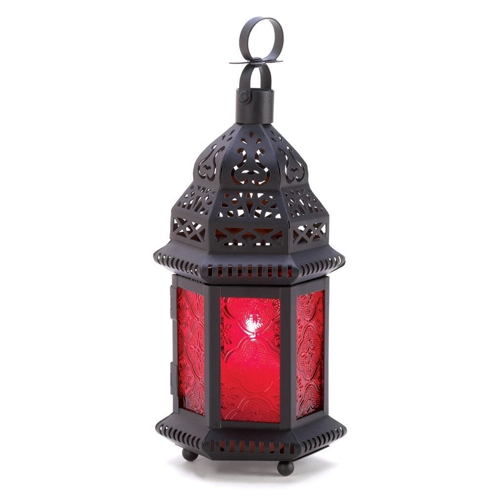 Newest Outdoor Moroccan Lantern, Metal Moroccan Lanterns Decor For Table Within Red Outdoor Table Lanterns (View 1 of 20)