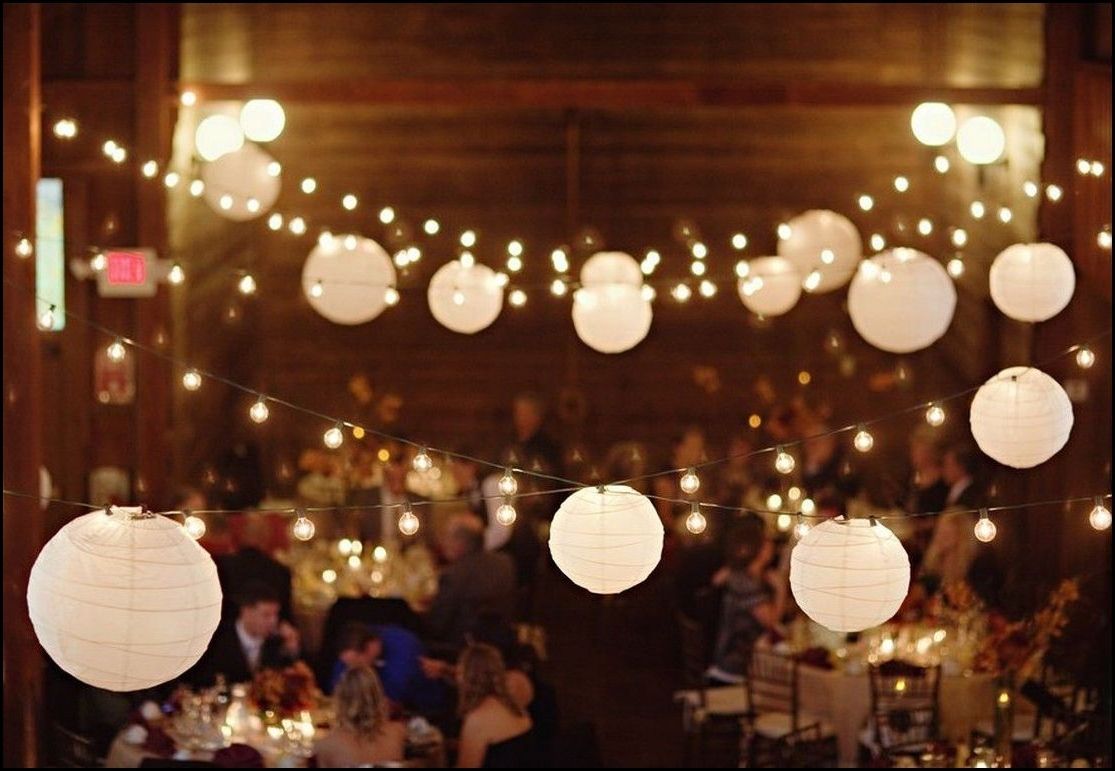 Newest Outdoor Nylon Lanterns Pertaining To White Paper Lantern String Lights (View 1 of 20)