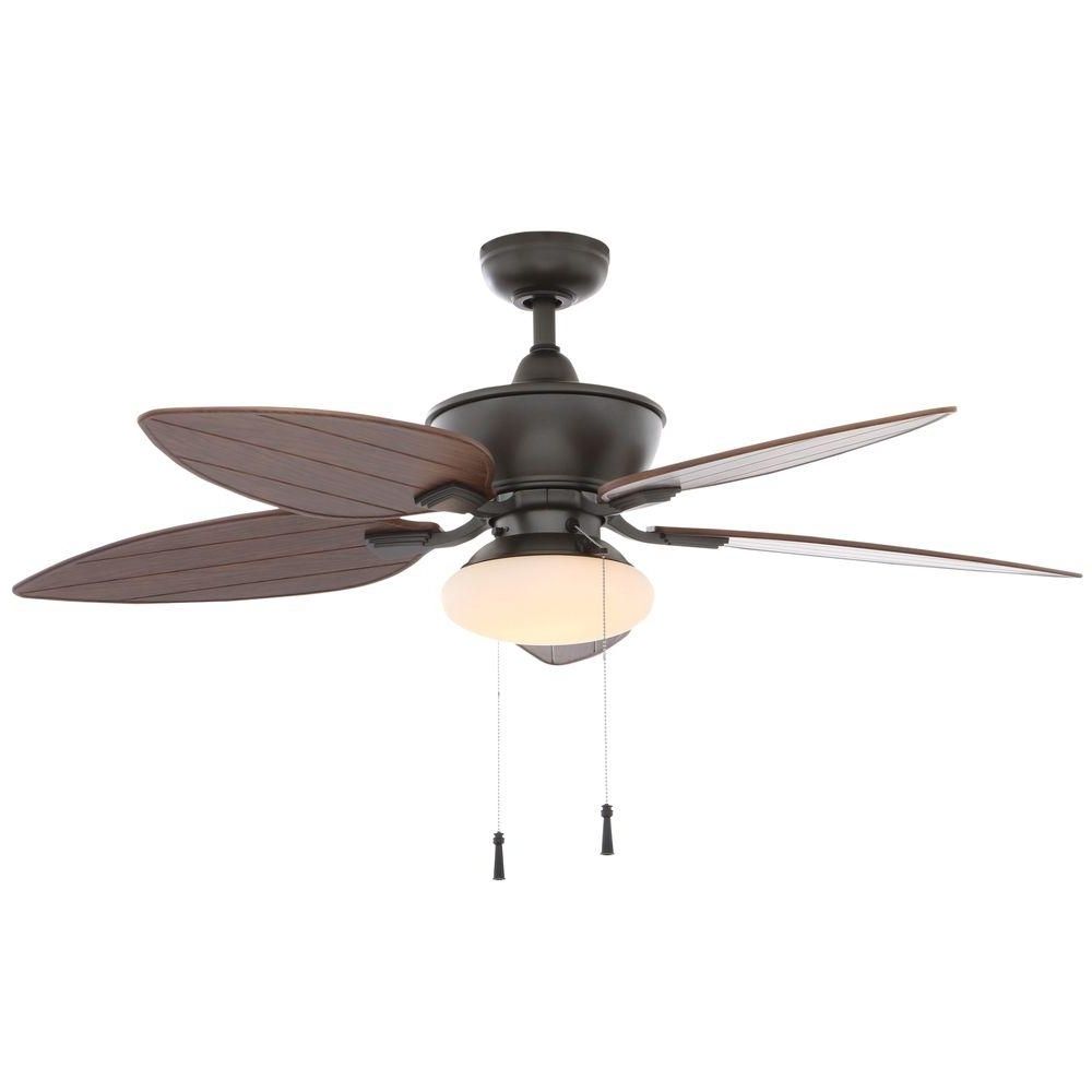 Popular Outdoor Ceiling Fans At Home Depot With Hampton Bay Edgewater Ii 52 In (View 16 of 20)