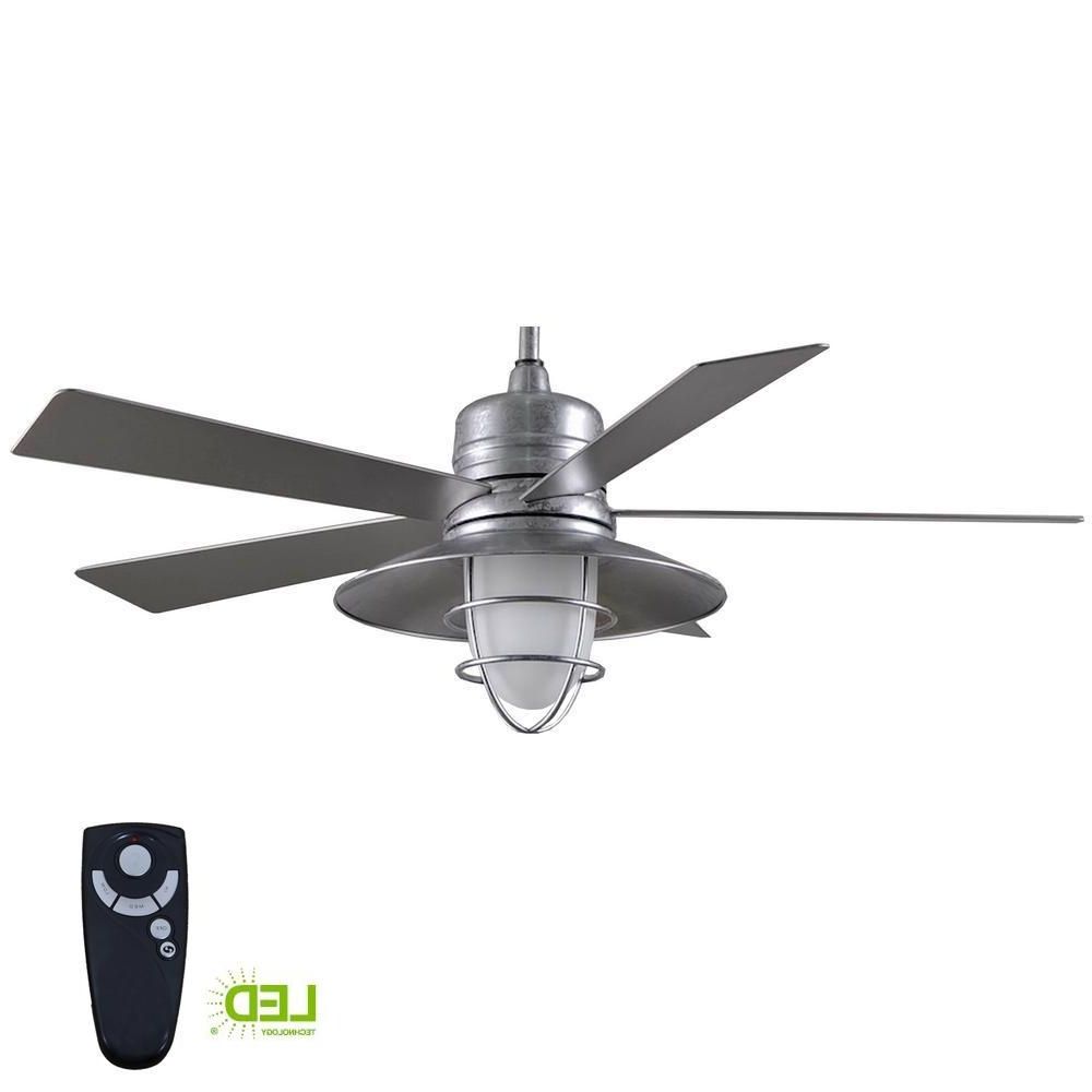 Preferred Galvanized Outdoor Ceiling Fans With Regard To Home Decorators Collection Grayton 54 In (View 1 of 20)