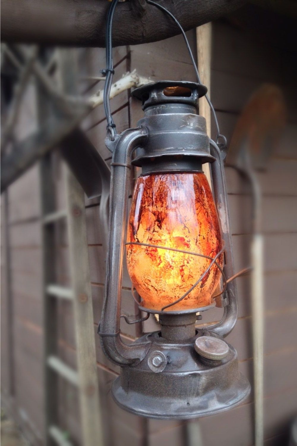 Rustic Outdoor Electric Lanterns In Fashionable Vintage Looking Industrial/primitive Style Electric Railroad (View 14 of 20)