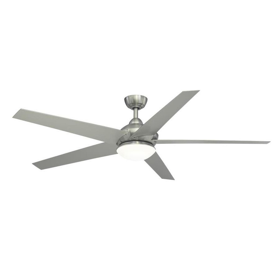Shop Fanimation Studio Collection Covert 64 In Brushed Nickel Indoor Inside Best And Newest Energy Star Outdoor Ceiling Fans With Light (View 1 of 20)