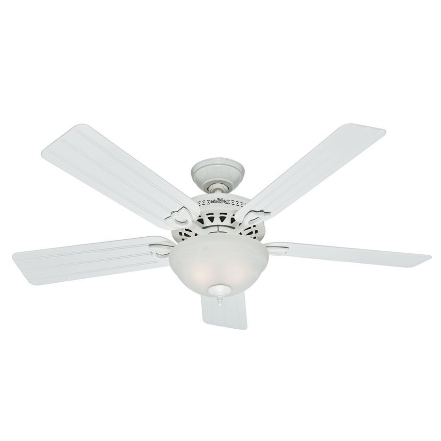 Shop Hunter Beachcomber 52 In White Indoor/outdoor Ceiling Fan With With Regard To Well Known Hunter Outdoor Ceiling Fans With White Lights (View 4 of 20)