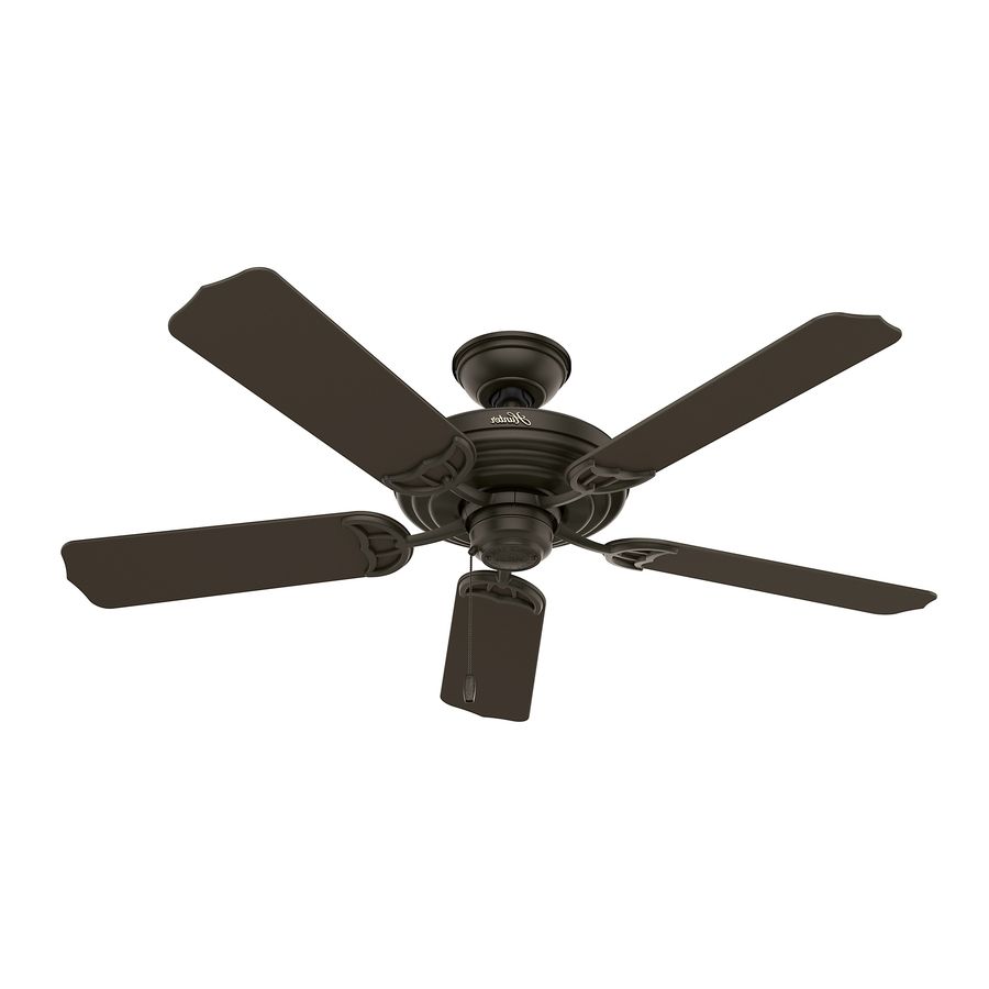 Shop Hunter Sea Air 52 In New Bronze Indoor/outdoor Ceiling Fan At Throughout Newest Outdoor Ceiling Fans At Lowes (View 7 of 20)