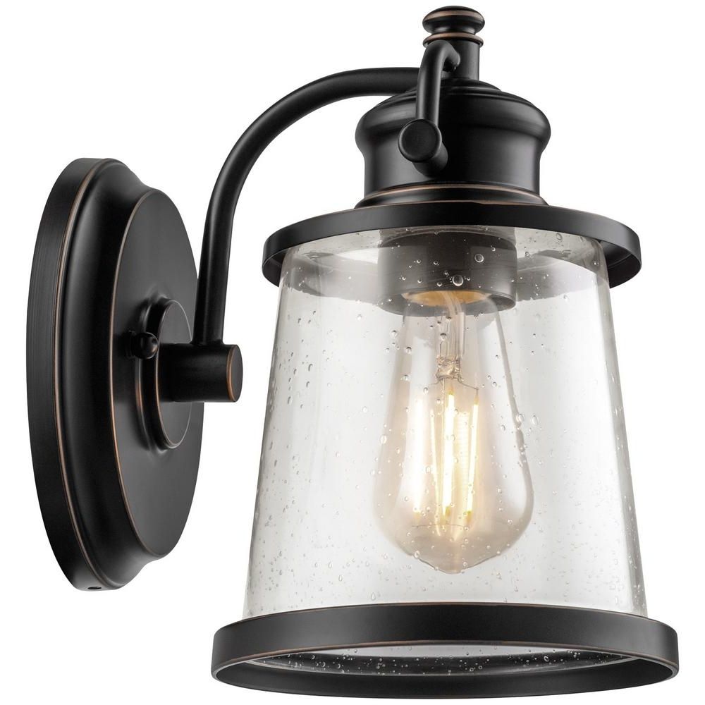 Trendy Outdoor Lanterns And Sconces Within Globe Electric Charlie Collection Light Oil Rubbed Bronze Led (View 8 of 20)