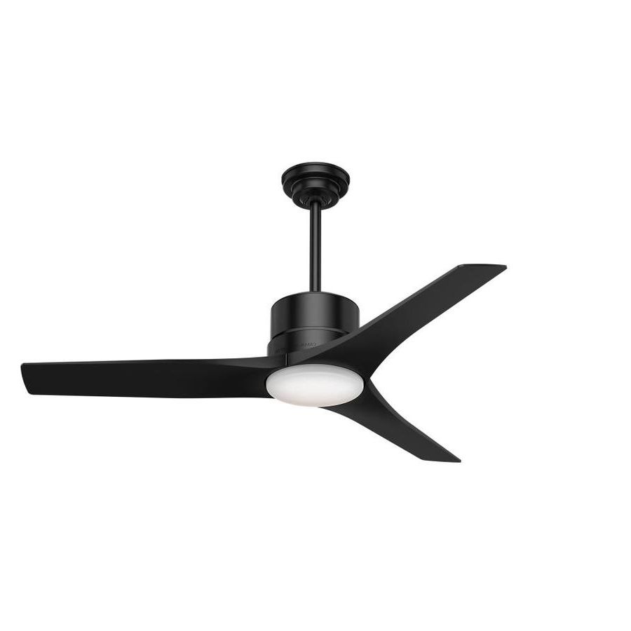 Well Known Black Outdoor Ceiling Fans With Light Throughout Shop Casablanca Piston Led 52 In Matte Black Led Indoor/outdoor (View 1 of 20)