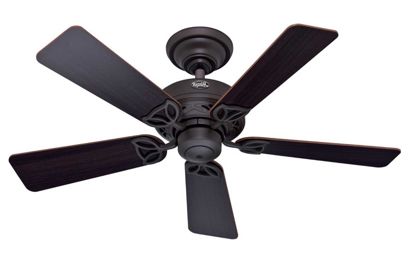 Well Known Hunter Hudson 28531 42 Inch Black Walnut Outdoor Ceiling Fan (View 13 of 20)