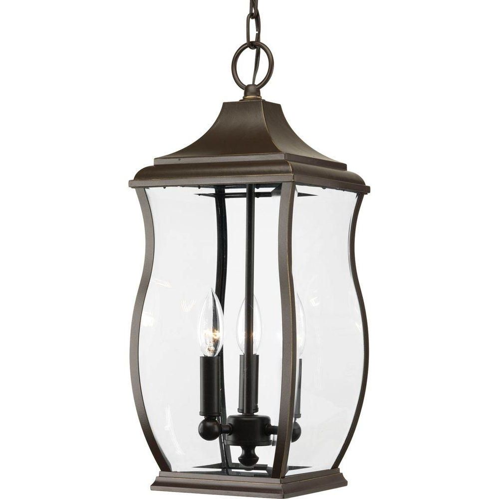 Well Known Progress Lighting Township Collection 3 Light Outdoor Oil Rubbed Throughout Outdoor Hanging Oil Lanterns (View 1 of 20)