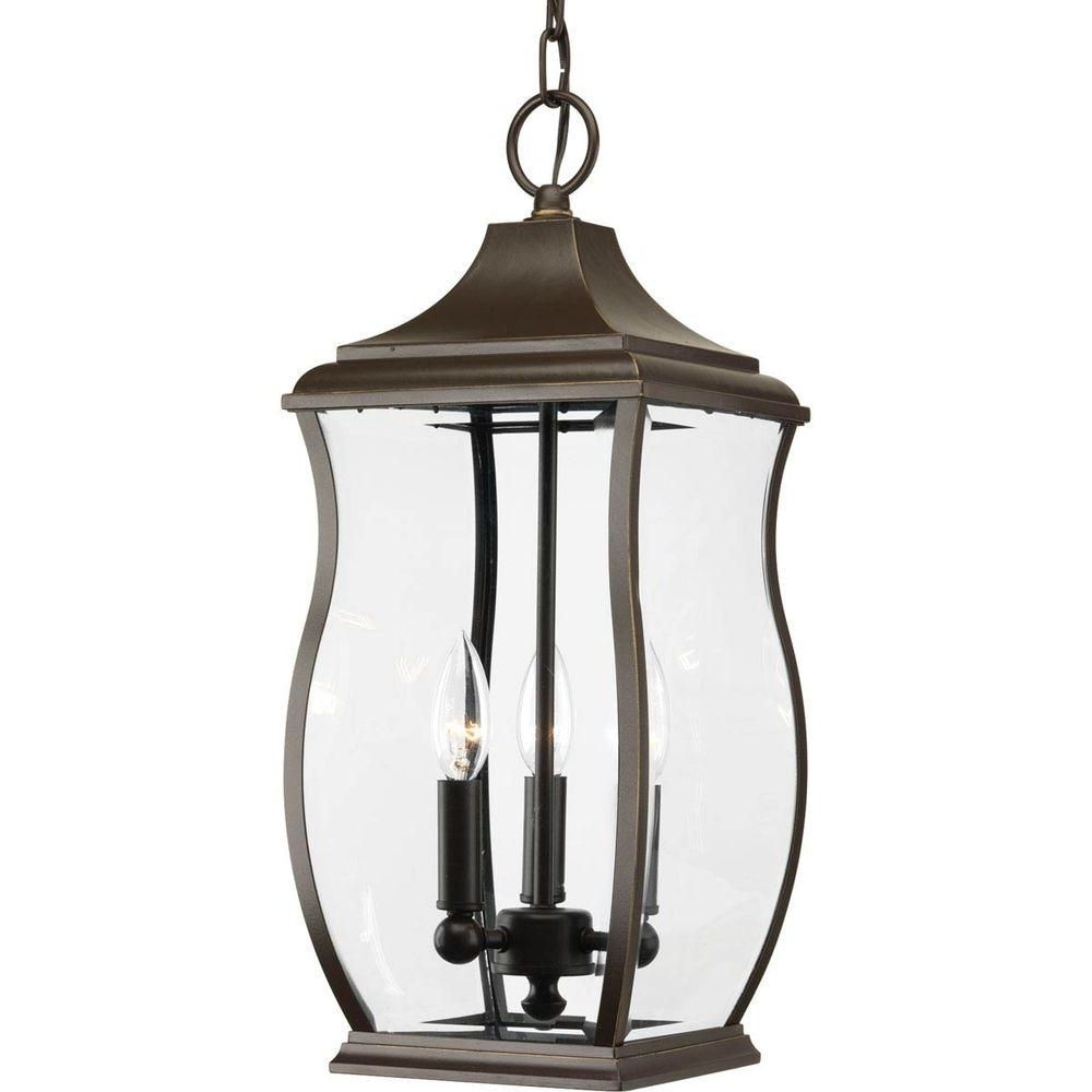 Well Known Progress Lighting Township Collection 3 Light Outdoor Oil Rubbed Throughout Outdoor Hanging Oil Lanterns (Photo 1 of 20)