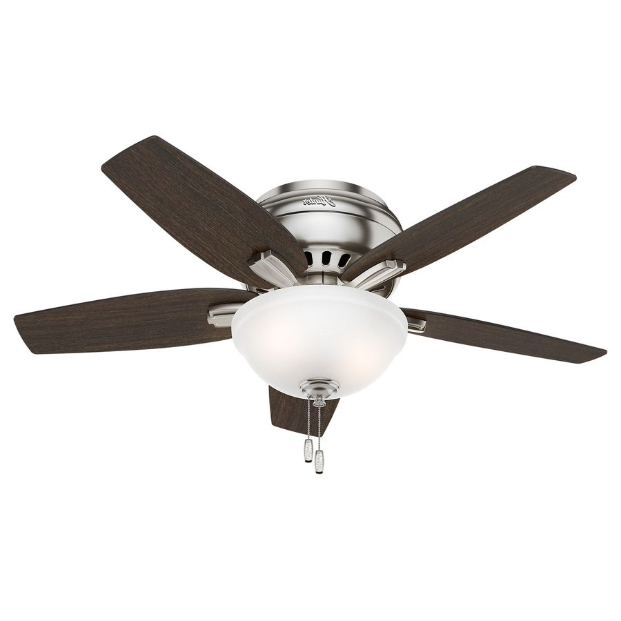 Well Known Shop Hunter Newsome 42 In Brushed Nickel Indoor Flush Mount Ceiling With Regard To 42 Outdoor Ceiling Fans With Light Kit (View 3 of 20)