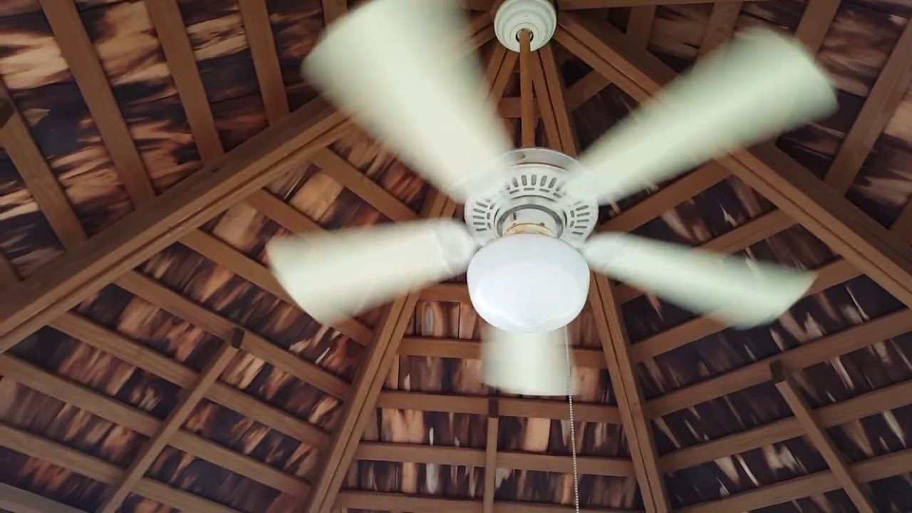 Well Known Smaller (42") Hampton Bay Gazebo Ceiling Fan At My Neighbor's Patio Inside Outdoor Ceiling Fans For Gazebos (View 16 of 20)