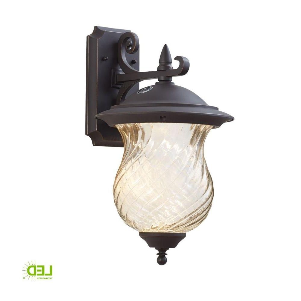 Well Liked Outdoor Lanterns With Photocell With Home Decorators Collection Aged Patina Outdoor Integrated Led Wall (View 1 of 20)