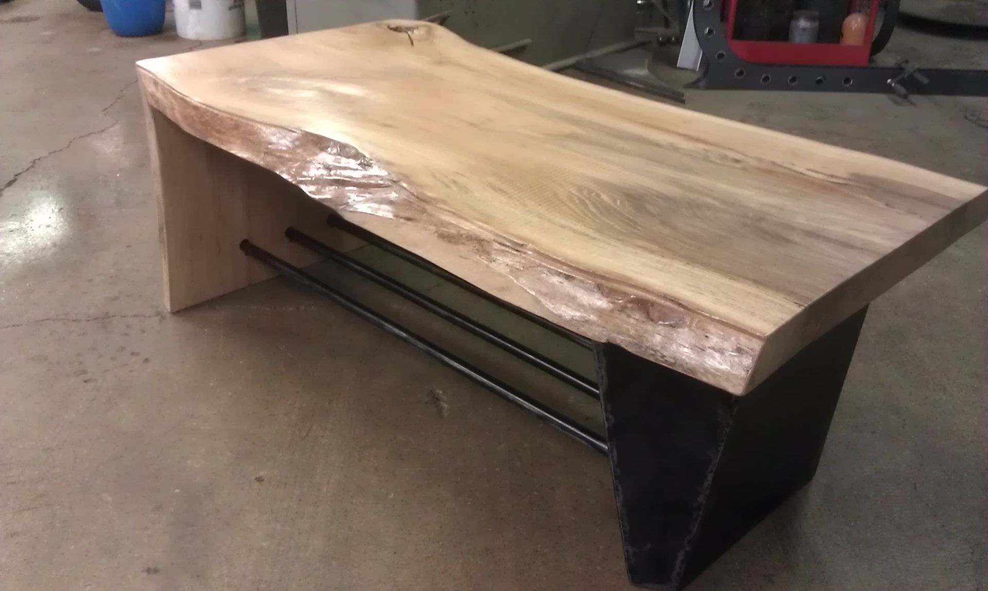 2019 Hand Made Steel And Wood Waterfall Coffee Tableintuitive Iron With Regard To Waterfall Coffee Tables (View 14 of 20)